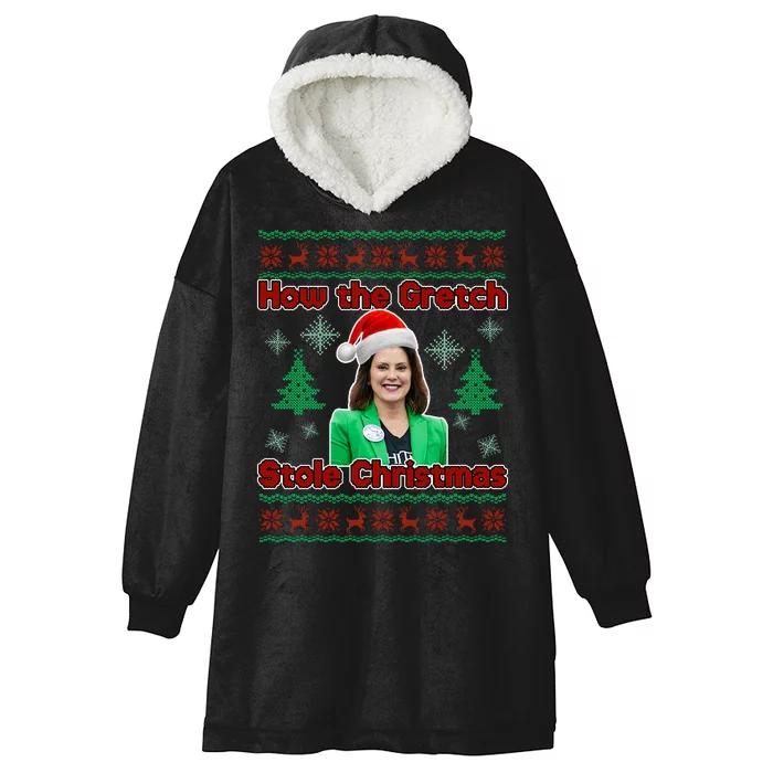 How The Gretch Stole Christmas Ugly Christmas Sweater Hooded Wearable Blanket