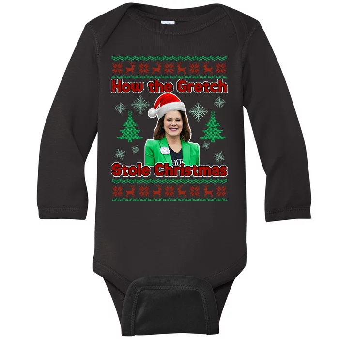 How The Gretch Stole Christmas Ugly Christmas Sweater Baby Long Sleeve Bodysuit