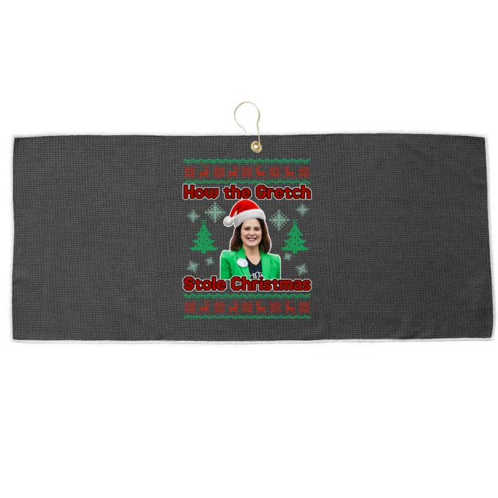 How The Gretch Stole Christmas Ugly Christmas Sweater Large Microfiber Waffle Golf Towel