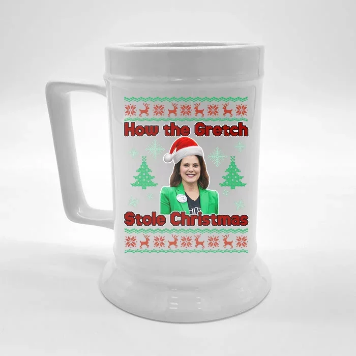 How The Gretch Stole Christmas Ugly Christmas Sweater Front & Back Beer Stein