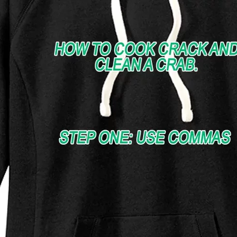 How To Cook Crack And Clean A Crab Use Commas Women's Fleece Hoodie