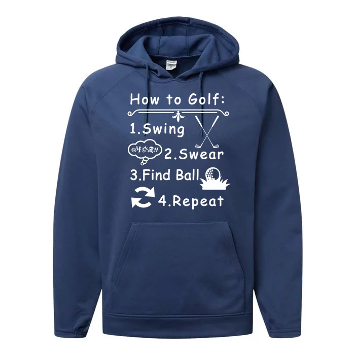 How To Golf Funny Performance Fleece Hoodie