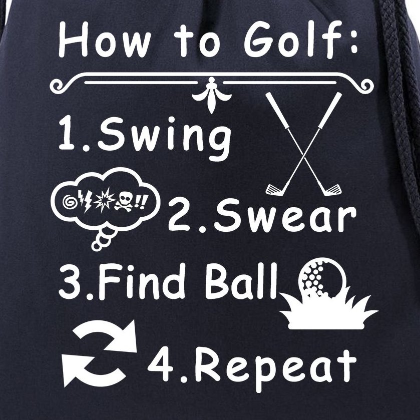 How To Golf Funny Drawstring Bag