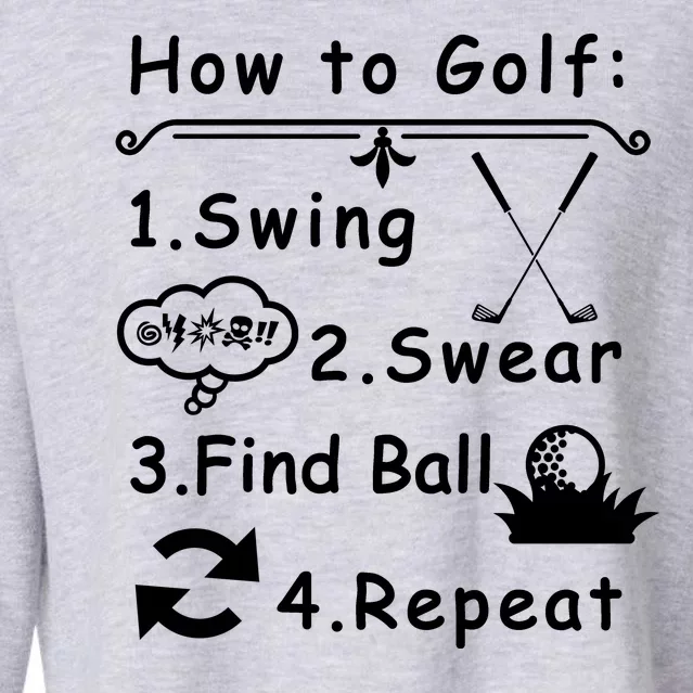 How To Golf Funny Cropped Pullover Crew