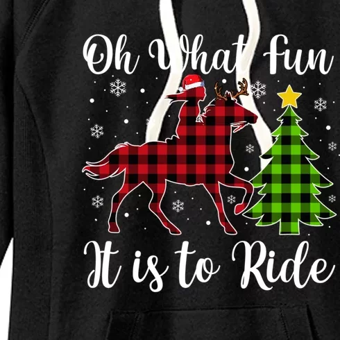 Horse Oh What Fun It Is To Ride Christmas Xmas Girls Great Gift Women's Fleece Hoodie