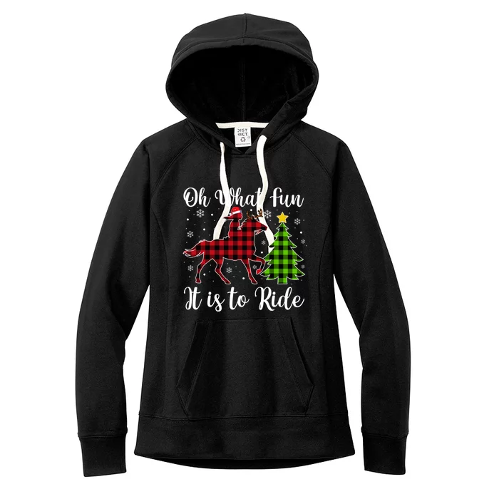 Horse Oh What Fun It Is To Ride Christmas Xmas Girls Great Gift Women's Fleece Hoodie