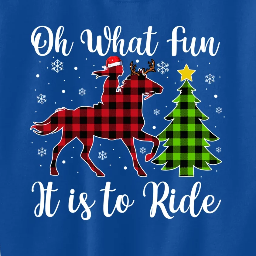 Horse Oh What Fun It Is To Ride Christmas Xmas Girls Great Gift Kids Sweatshirt