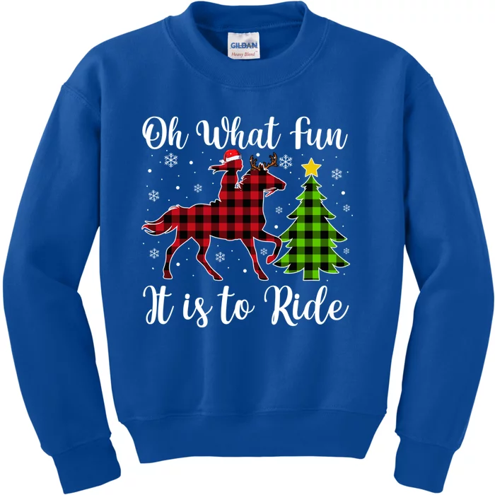 Horse Oh What Fun It Is To Ride Christmas Xmas Girls Great Gift Kids Sweatshirt