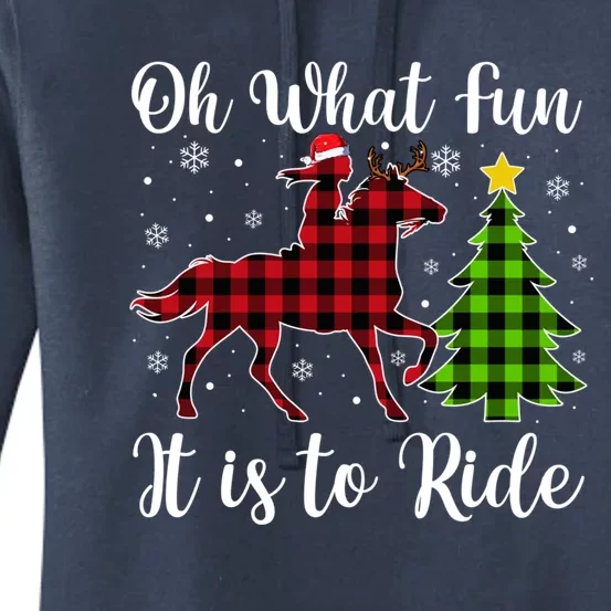 Horse Oh What Fun It Is To Ride Christmas Xmas Girls Great Gift Women's Pullover Hoodie