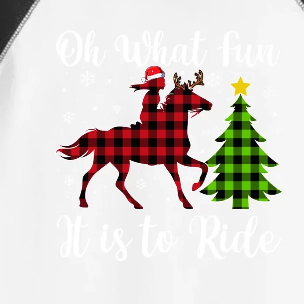 Horse Oh What Fun It Is To Ride Christmas Xmas Girls Great Gift Toddler Fine Jersey T-Shirt