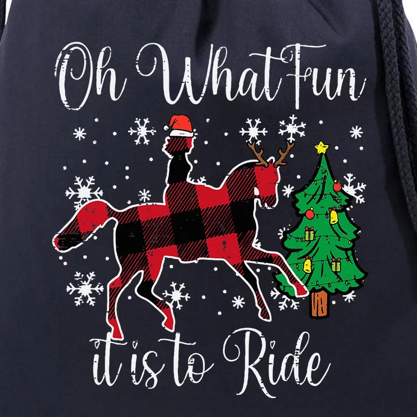 Horse Oh What Fun It Is To Ride Christmas Xmas Drawstring Bag