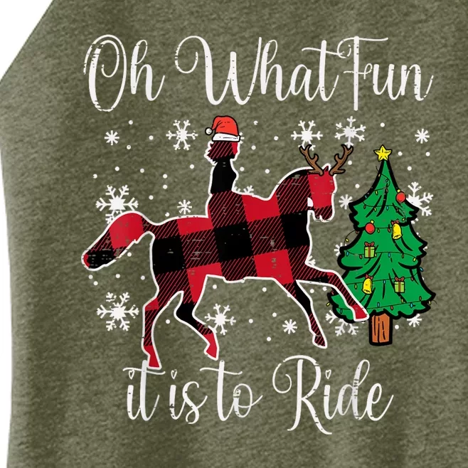 Horse Oh What Fun It Is To Ride Christmas Xmas Women’s Perfect Tri Rocker Tank