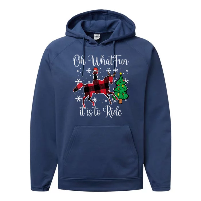 Horse Oh What Fun It Is To Ride Christmas Xmas Performance Fleece Hoodie