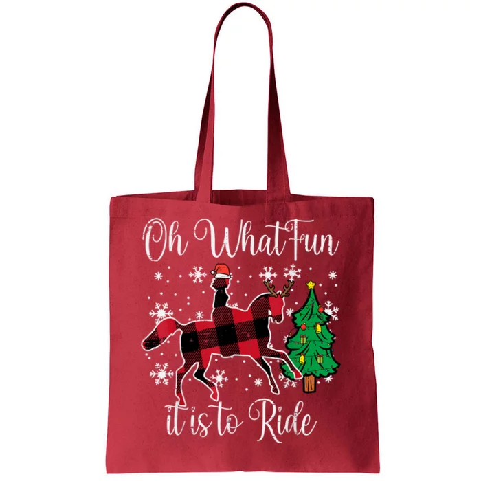 Horse Oh What Fun It Is To Ride Christmas Xmas Tote Bag