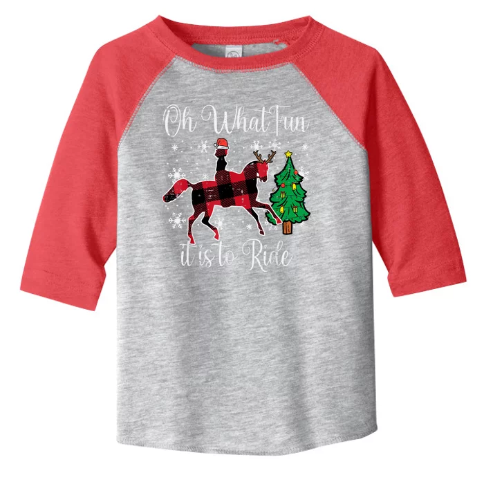 Horse Oh What Fun It Is To Ride Christmas Xmas Toddler Fine Jersey T-Shirt