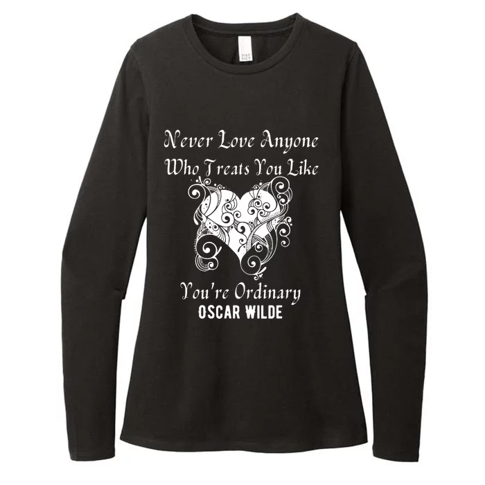 Heart Oscar Wilde Irish Poet Author Never Love Valentine Mom Womens CVC Long Sleeve Shirt