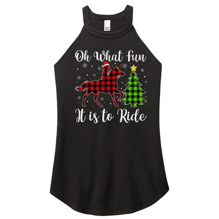 Horse Oh What Fun It Is To Ride Christmas Xmas Women’s Perfect Tri Rocker Tank