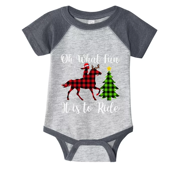 Horse Oh What Fun It Is To Ride Christmas Xmas Infant Baby Jersey Bodysuit