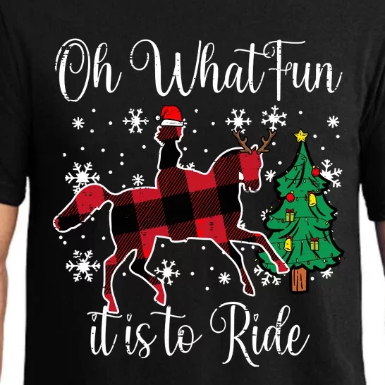 Horse Oh What Fun It Is To Ride Christmas Xmas Girls Women Pajama Set