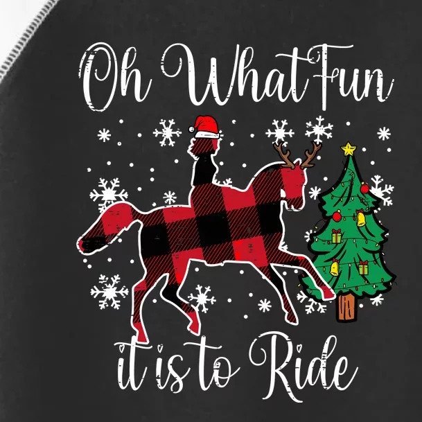 Horse Oh What Fun It Is To Ride Christmas Xmas Girls Women Toddler Fine Jersey T-Shirt