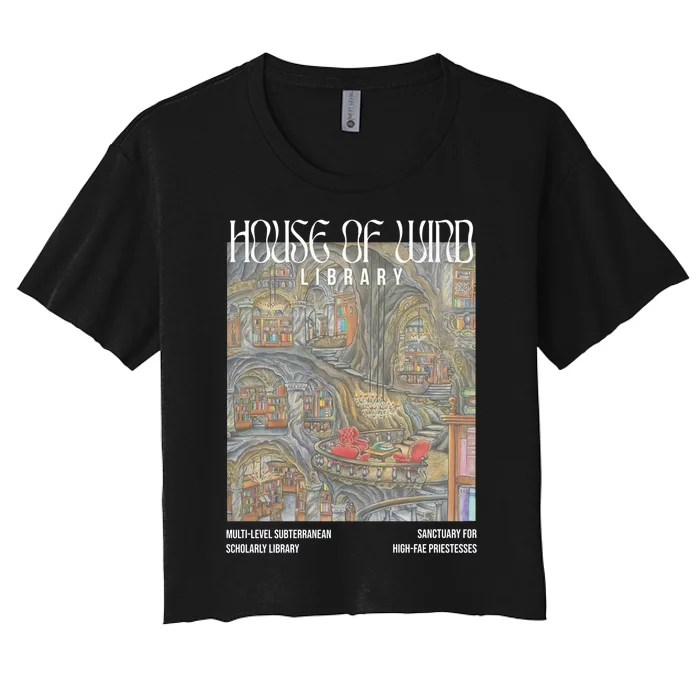 House Of Wind Library Velaris Throne Of Glass Women's Crop Top Tee