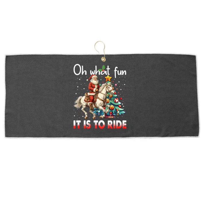 Horse Oh What Fun It Is To Ride Christmas Xmas Large Microfiber Waffle Golf Towel