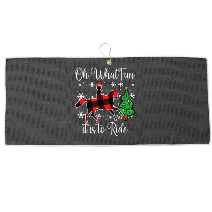 Horse Oh What Fun It Is To Ride Christmas Xmas Girls Women Large Microfiber Waffle Golf Towel