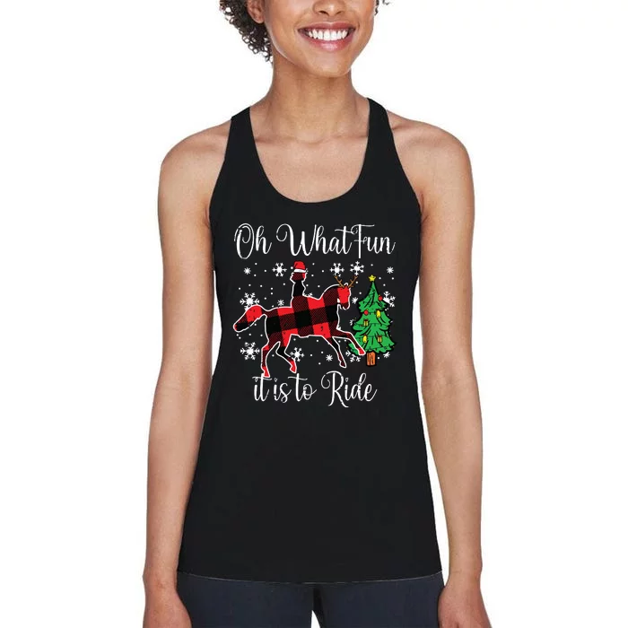 Horse Oh What Fun It Is To Ride Christmas Xmas Girls Women Women's Racerback Tank