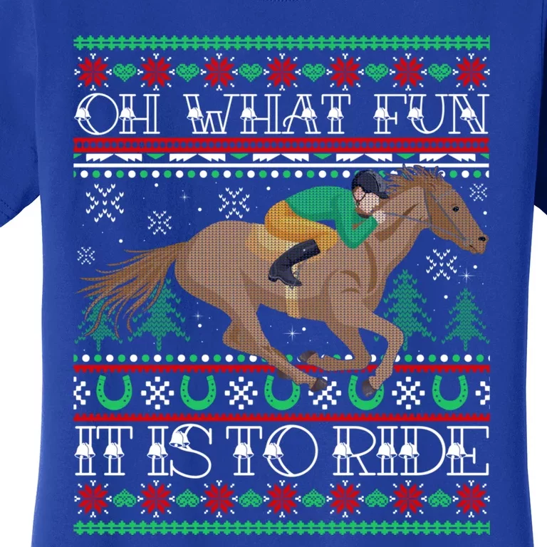 Horse Oh What Fun It Is To Ride Christmas Xmas Ugly Christmas Women's T-Shirt