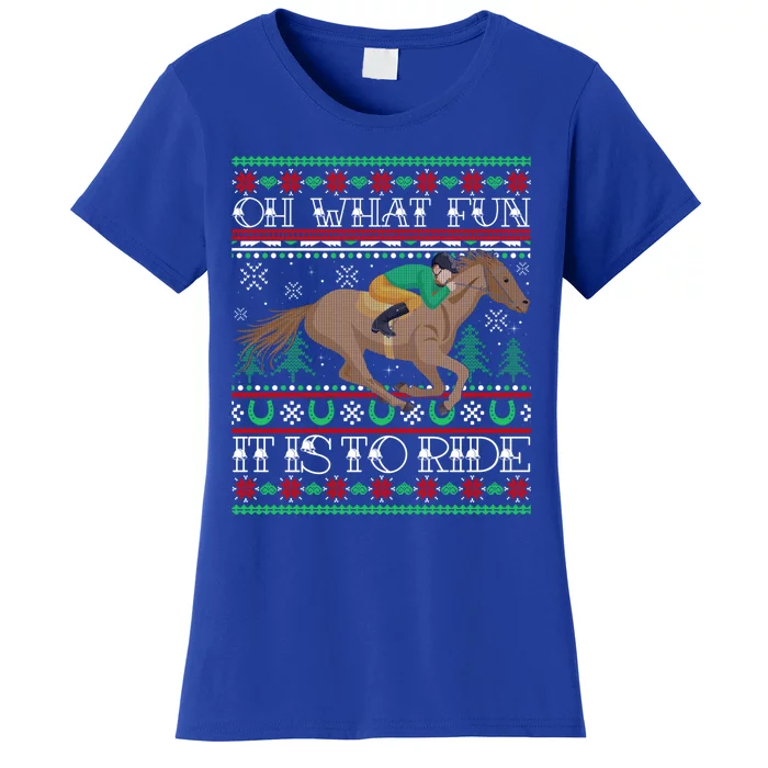 Horse Oh What Fun It Is To Ride Christmas Xmas Ugly Christmas Women's T-Shirt