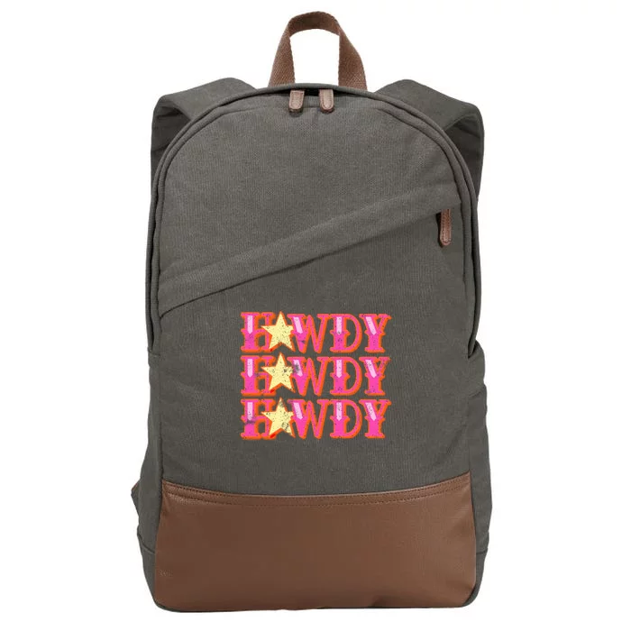 Howdy Rodeo Western Retro Vintage Country Southern Cotton Canvas Backpack