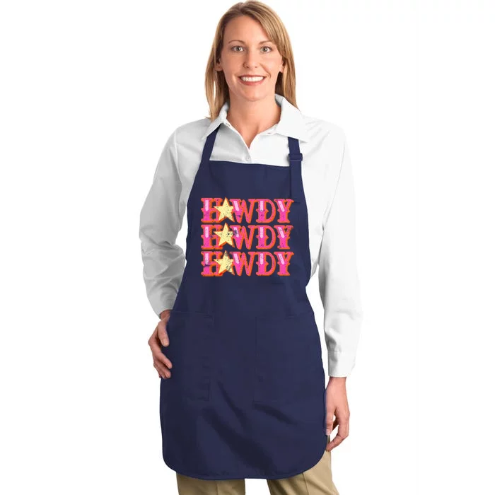 Howdy Rodeo Western Retro Vintage Country Southern Full-Length Apron With Pocket