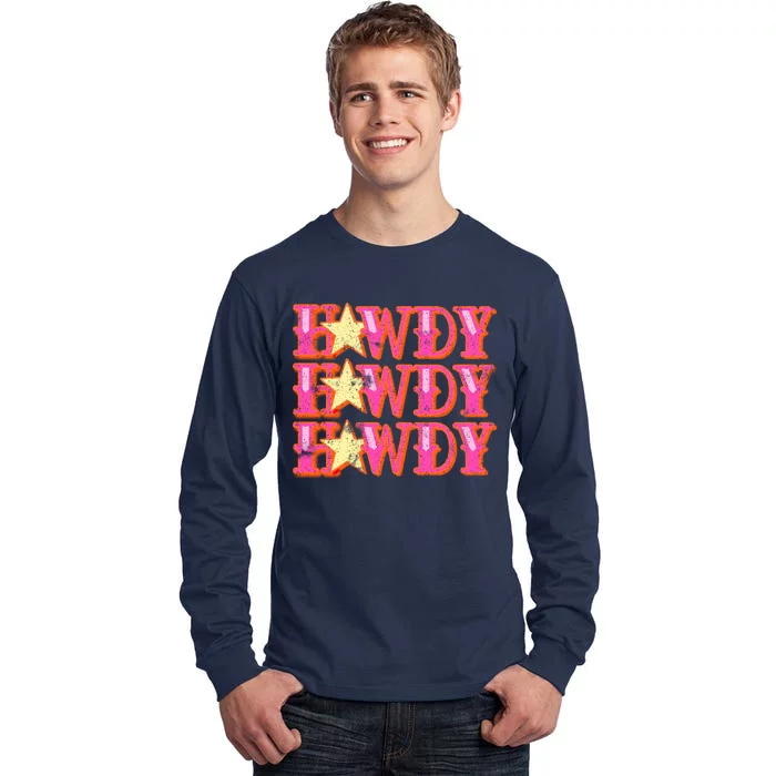 Howdy Rodeo Western Retro Vintage Country Southern Tall Long Sleeve T-Shirt