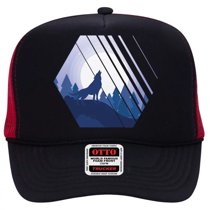 Howling Wolf High Crown Mesh Trucker Hat