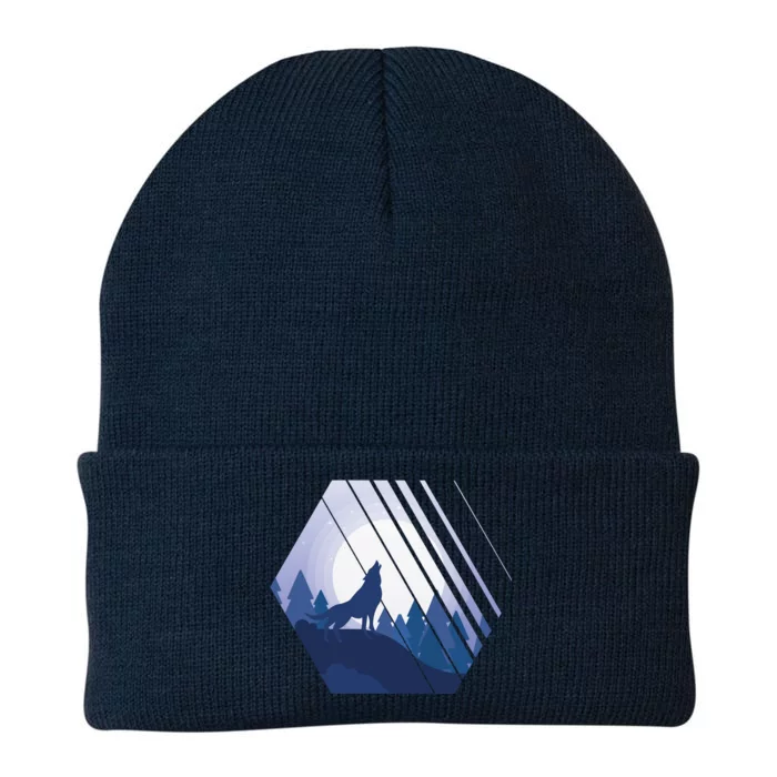 Howling Wolf Knit Cap Winter Beanie