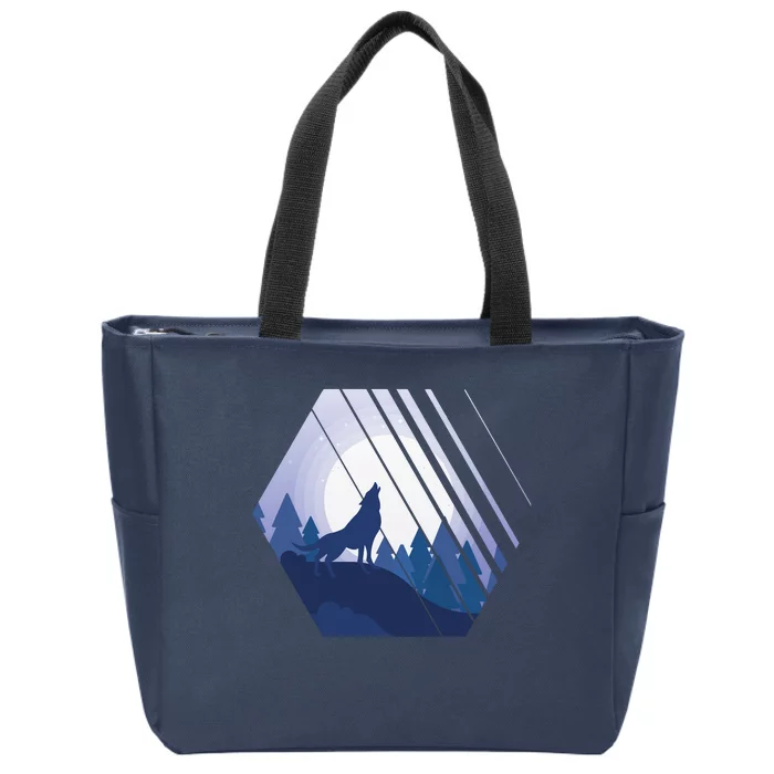 Howling Wolf Zip Tote Bag