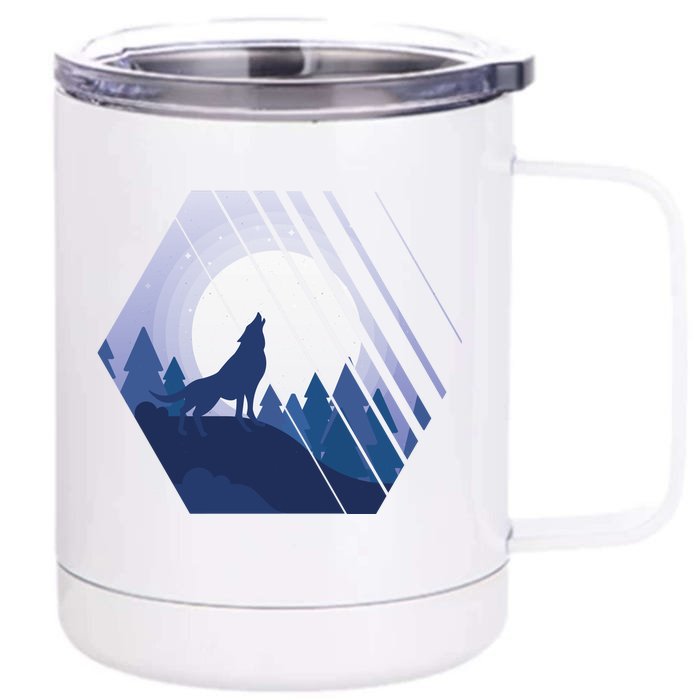 Howling Wolf Front & Back 12oz Stainless Steel Tumbler Cup