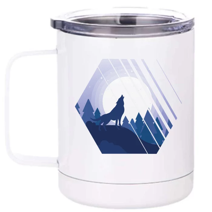 Howling Wolf Front & Back 12oz Stainless Steel Tumbler Cup