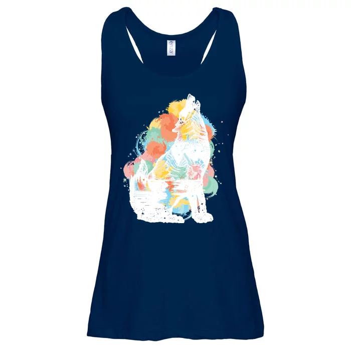 Howling Wolf Wilderness Ladies Essential Flowy Tank