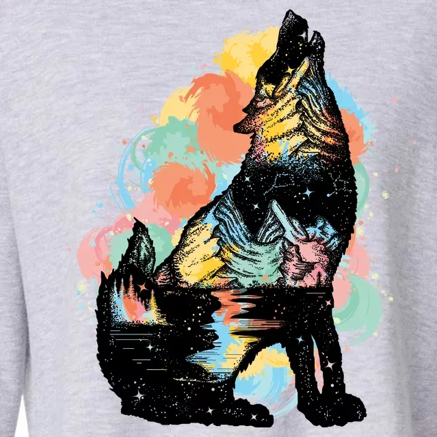 Howling Wolf Wilderness Cropped Pullover Crew