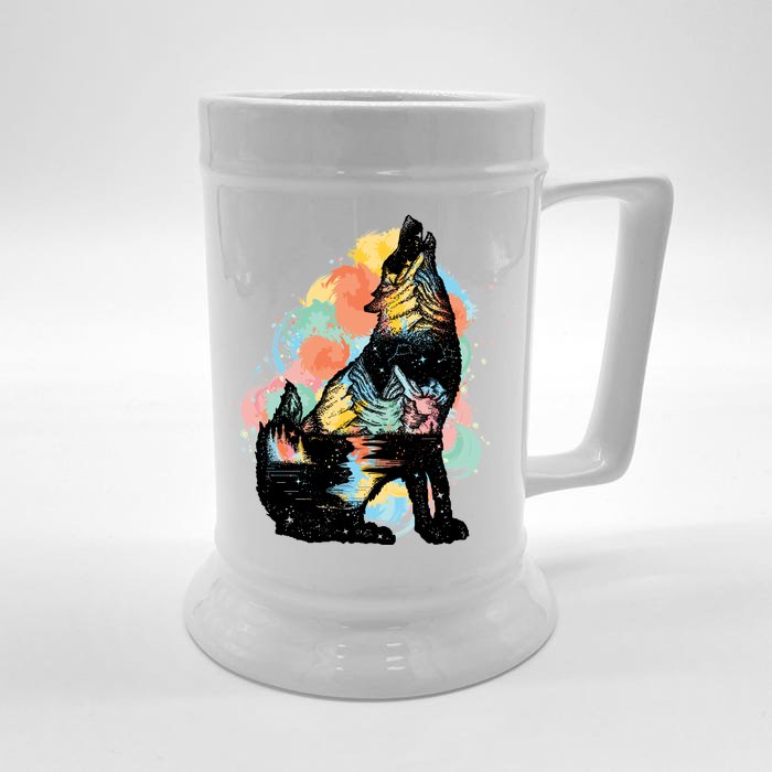 Howling Wolf Wilderness Front & Back Beer Stein