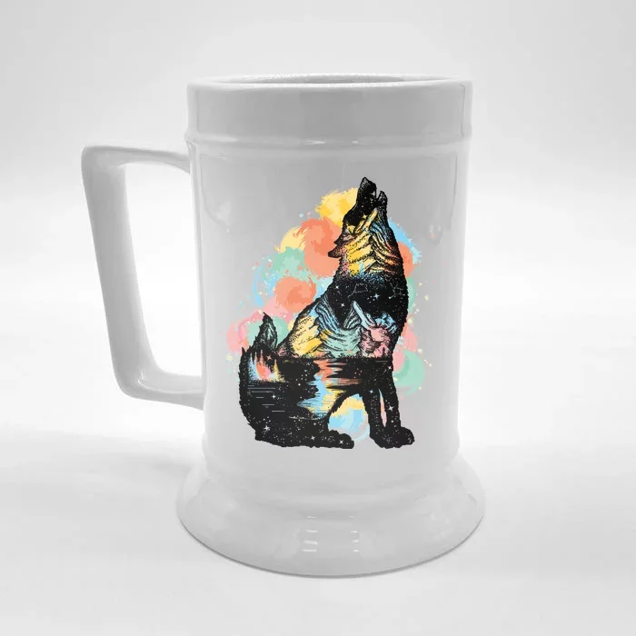 Howling Wolf Wilderness Front & Back Beer Stein