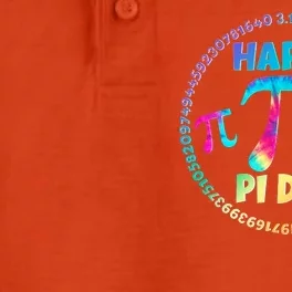 Happy Pi 3.14 Day Rainbow Tie Dye Dry Zone Grid Performance Polo