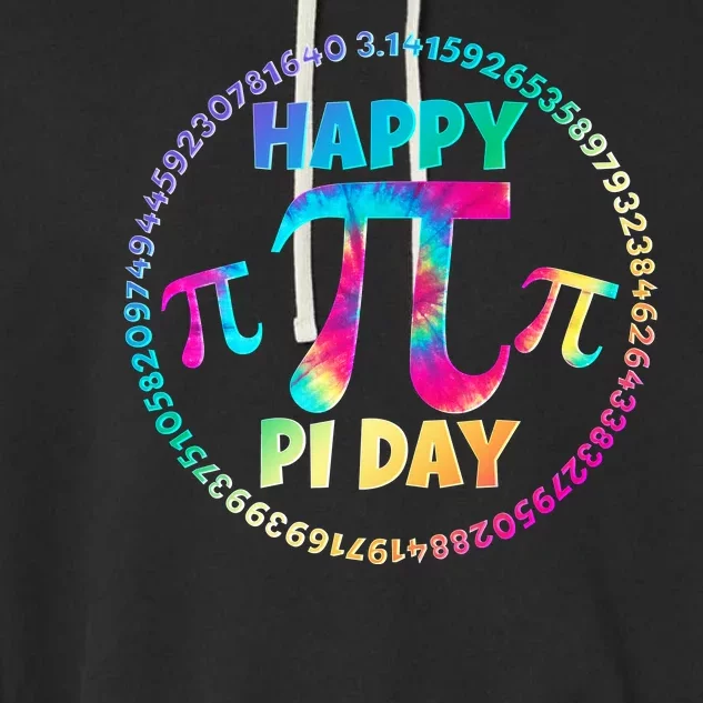 Happy Pi 3.14 Day Rainbow Tie Dye Garment-Dyed Fleece Hoodie