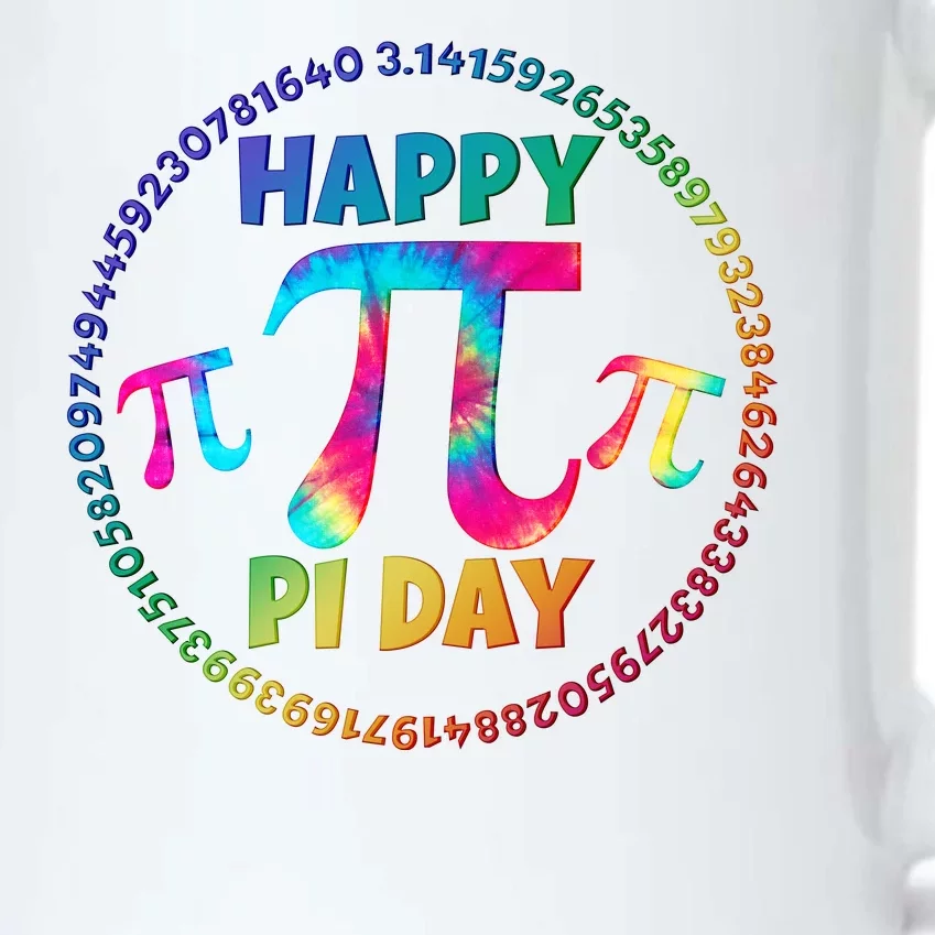 Happy Pi 3.14 Day Rainbow Tie Dye Black Color Changing Mug