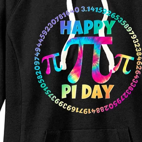 Happy Pi 3.14 Day Rainbow Tie Dye Women's Fleece Hoodie