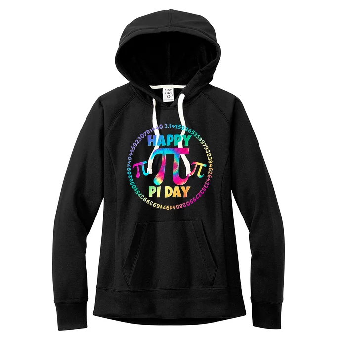 Happy Pi 3.14 Day Rainbow Tie Dye Women's Fleece Hoodie