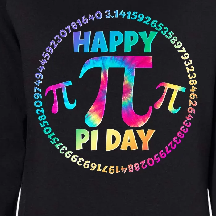 Happy Pi 3.14 Day Rainbow Tie Dye Womens California Wash Sweatshirt