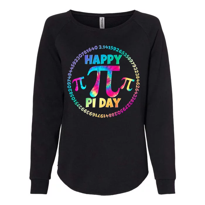 Happy Pi 3.14 Day Rainbow Tie Dye Womens California Wash Sweatshirt