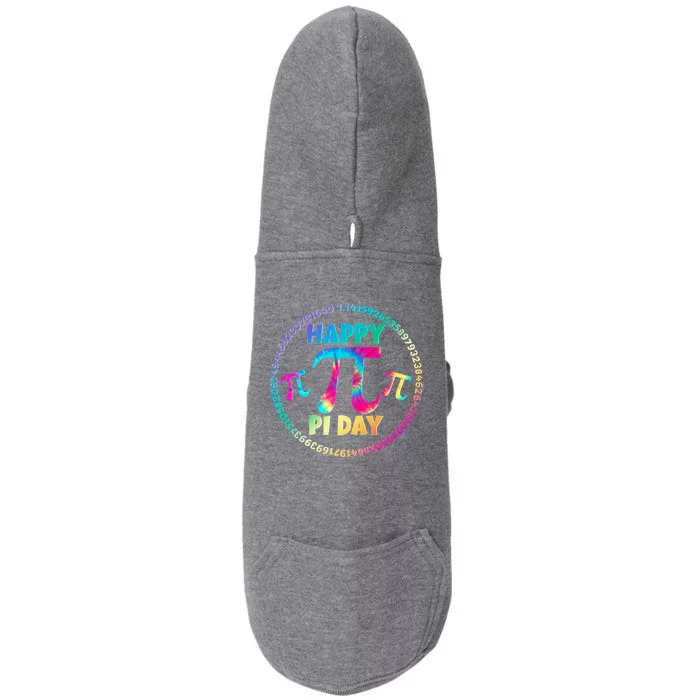 Happy Pi 3.14 Day Rainbow Tie Dye Doggie 3-End Fleece Hoodie